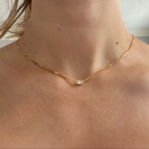Baublebar 18k gold plated cubic zirconia necklace